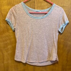 Charlotte Russe pink and gray cop top, size small